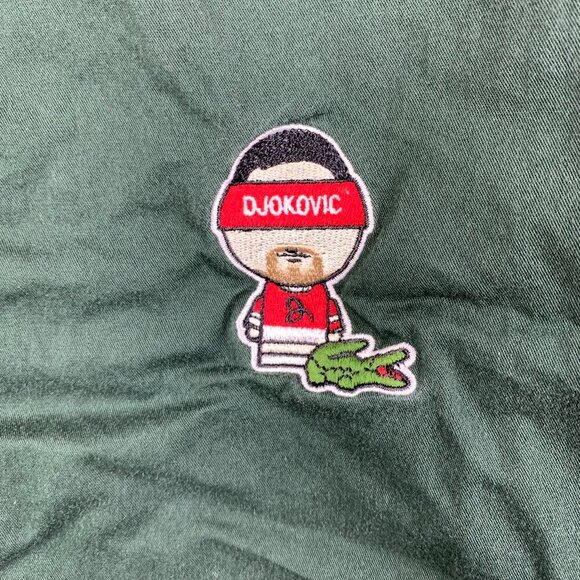 Lacoste Sport Novak Djokovic Mens Shirt Large Green Button Up Long Sleeve Tennis - Picture 3 of 8